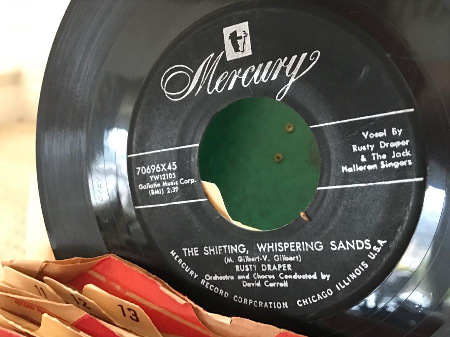 JUST ADDED - Vintage Metal 45Rpm Record Storage Box Platter-Pak With Vintage 45 Records Including Elvis Presley And Fats Domino - See Photos [Photo 13]