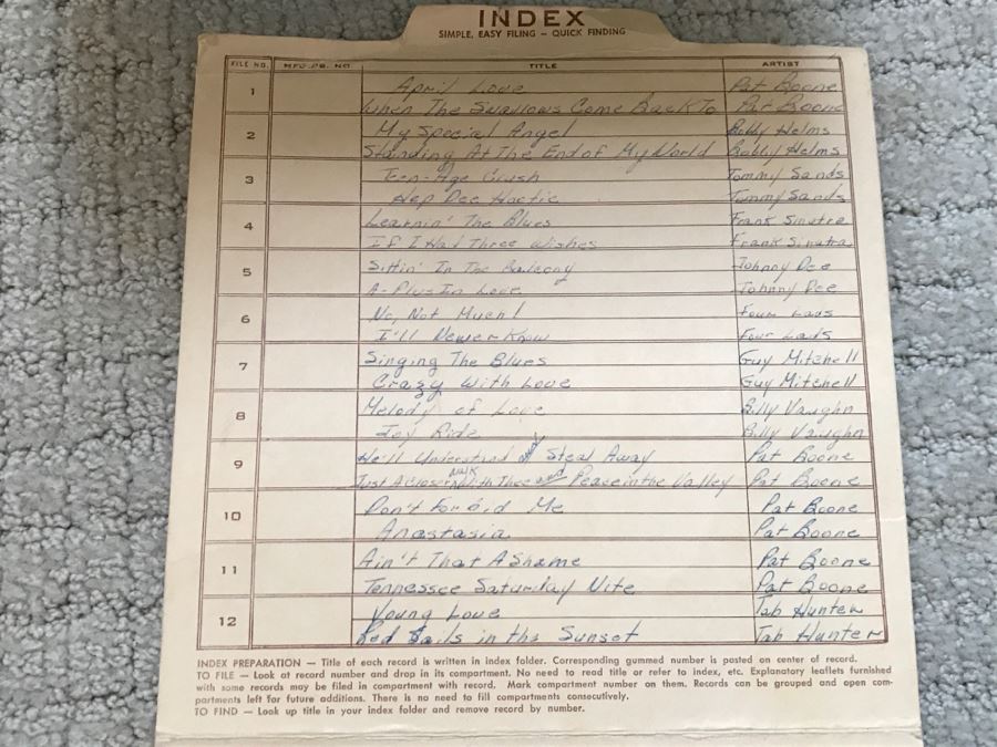 JUST ADDED - Vintage Metal 45Rpm Record Storage Box Platter-Pak With Vintage 45 Records Including Elvis Presley And Fats Domino - See Photos [Photo 5]