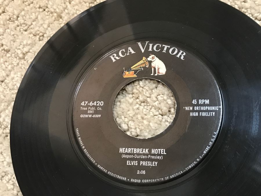 JUST ADDED - Vintage Metal 45Rpm Record Storage Box Platter-Pak With Vintage 45 Records Including Elvis Presley And Fats Domino - See Photos [Photo 20]