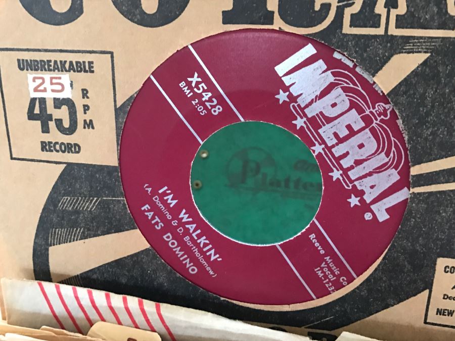 JUST ADDED - Vintage Metal 45Rpm Record Storage Box Platter-Pak With Vintage 45 Records Including Elvis Presley And Fats Domino - See Photos [Photo 23]