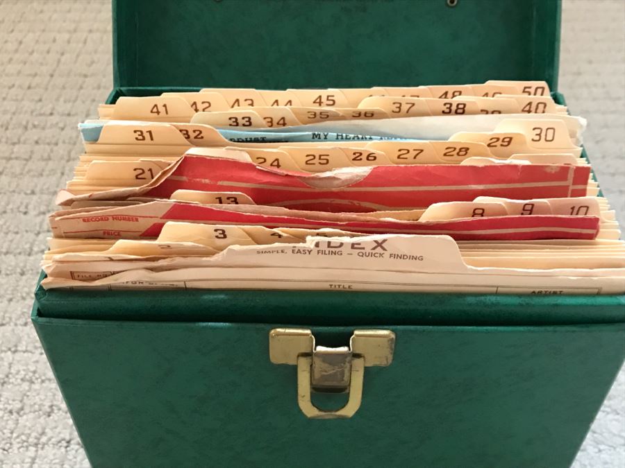 JUST ADDED - Vintage Metal 45Rpm Record Storage Box Platter-Pak With Vintage 45 Records Including Elvis Presley And Fats Domino - See Photos [Photo 4]