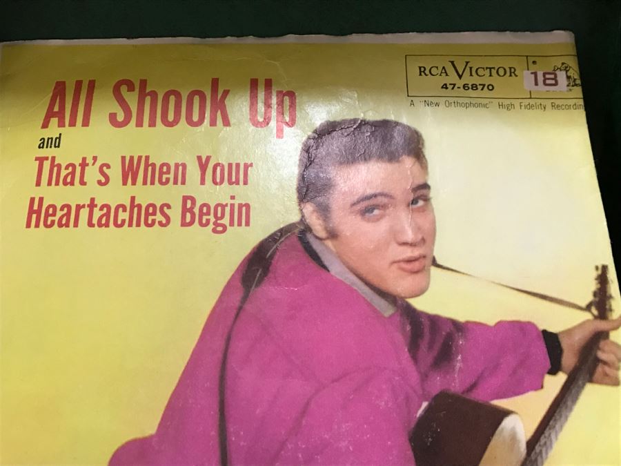 JUST ADDED - Vintage Metal 45Rpm Record Storage Box Platter-Pak With Vintage 45 Records Including Elvis Presley And Fats Domino - See Photos [Photo 15]