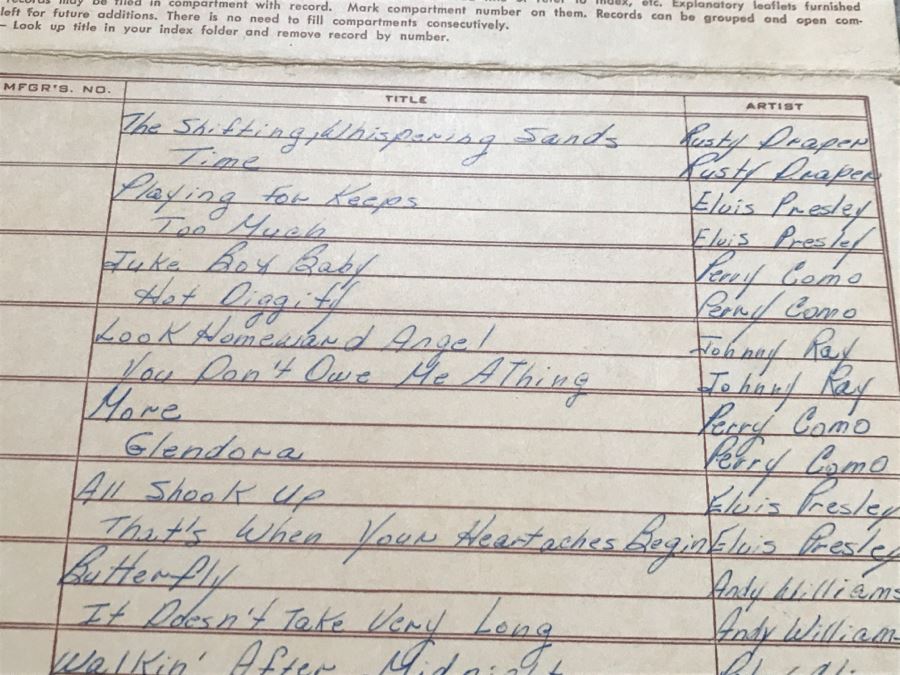 JUST ADDED - Vintage Metal 45Rpm Record Storage Box Platter-Pak With Vintage 45 Records Including Elvis Presley And Fats Domino - See Photos [Photo 8]