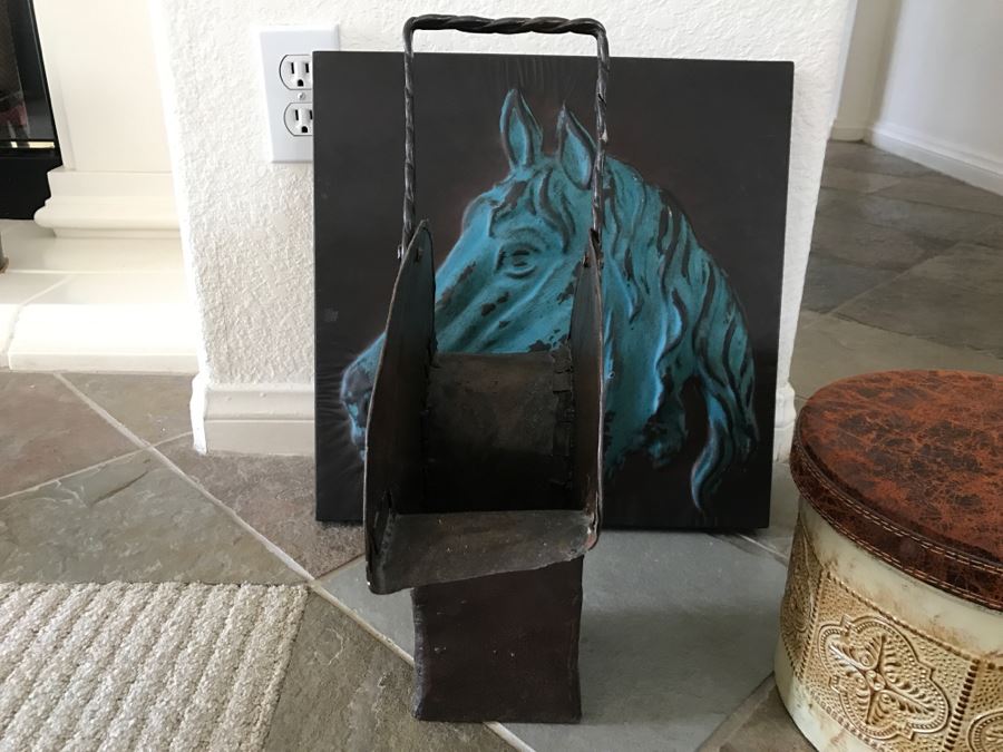 JUST ADDED - Metal Bucket, Embossed Metal Horse Picture And Decorative Box [Photo 8]