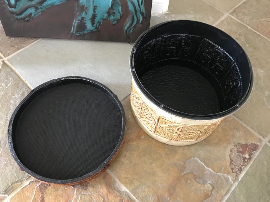 JUST ADDED - Metal Bucket, Embossed Metal Horse Picture And Decorative Box [Photo 5]