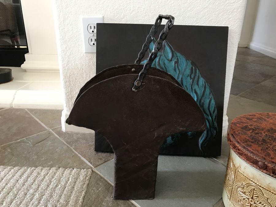 JUST ADDED - Metal Bucket, Embossed Metal Horse Picture And Decorative Box [Photo 6]