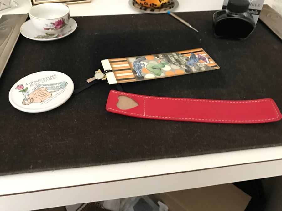 JUST ADDED - MEGA OFFICE LOT # 1 Featuring All Items On Bookshelves, Desk Top And In One Drawer With Books, Home Decor, See Details And Photos [Photo 17]