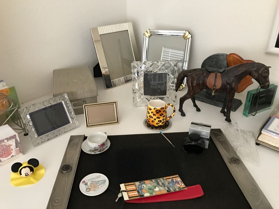 JUST ADDED - MEGA OFFICE LOT # 1 Featuring All Items On Bookshelves, Desk Top And In One Drawer With Books, Home Decor, See Details And Photos [Photo 12]