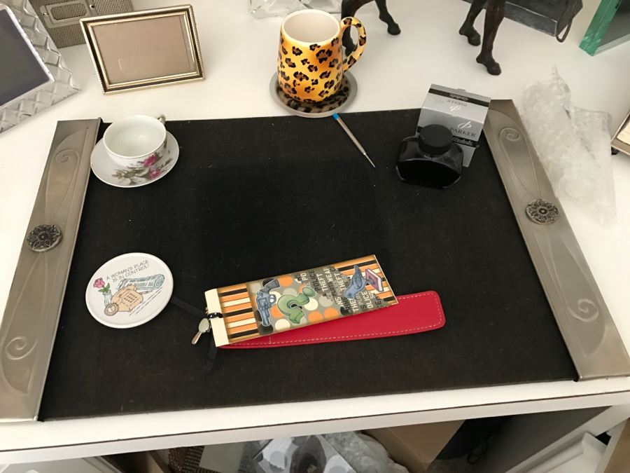 JUST ADDED - MEGA OFFICE LOT # 1 Featuring All Items On Bookshelves, Desk Top And In One Drawer With Books, Home Decor, See Details And Photos [Photo 15]