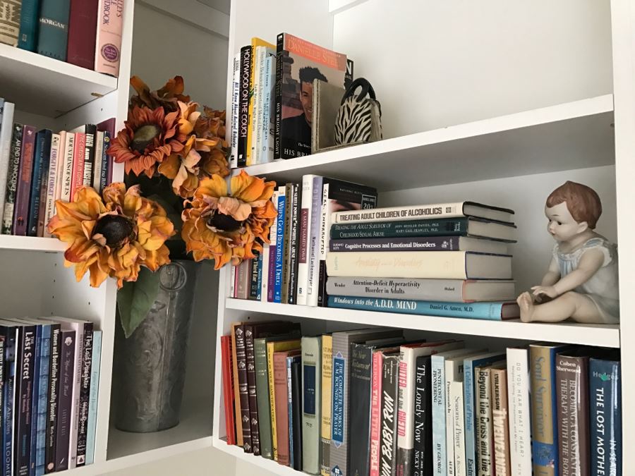 JUST ADDED - MEGA OFFICE LOT # 1 Featuring All Items On Bookshelves, Desk Top And In One Drawer With Books, Home Decor, See Details And Photos [Photo 26]