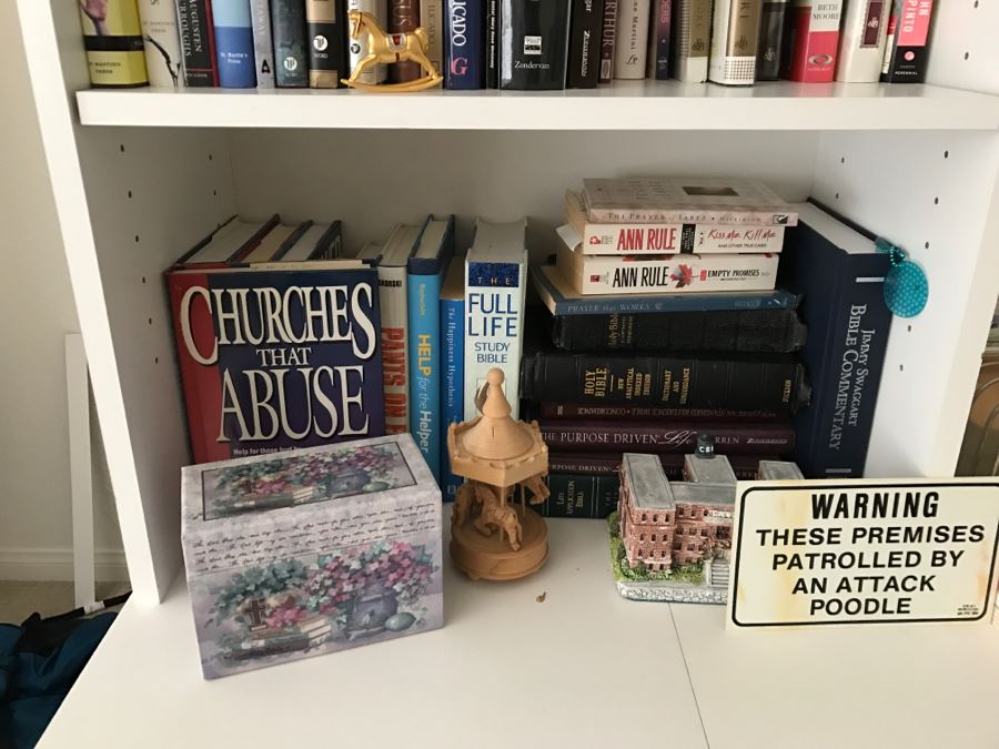 JUST ADDED - MEGA OFFICE LOT # 1 Featuring All Items On Bookshelves, Desk Top And In One Drawer With Books, Home Decor, See Details And Photos [Photo 10]