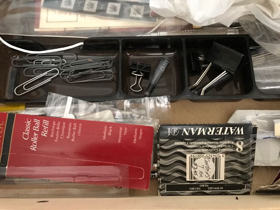 JUST ADDED - MEGA OFFICE LOT # 1 Featuring All Items On Bookshelves, Desk Top And In One Drawer With Books, Home Decor, See Details And Photos [Photo 21]