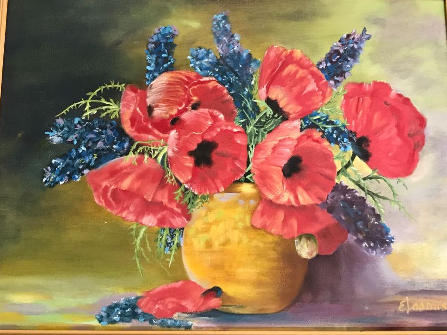 JUST ADDED - Framed Floral Art Print Lot Including Original Painting [Photo 8]