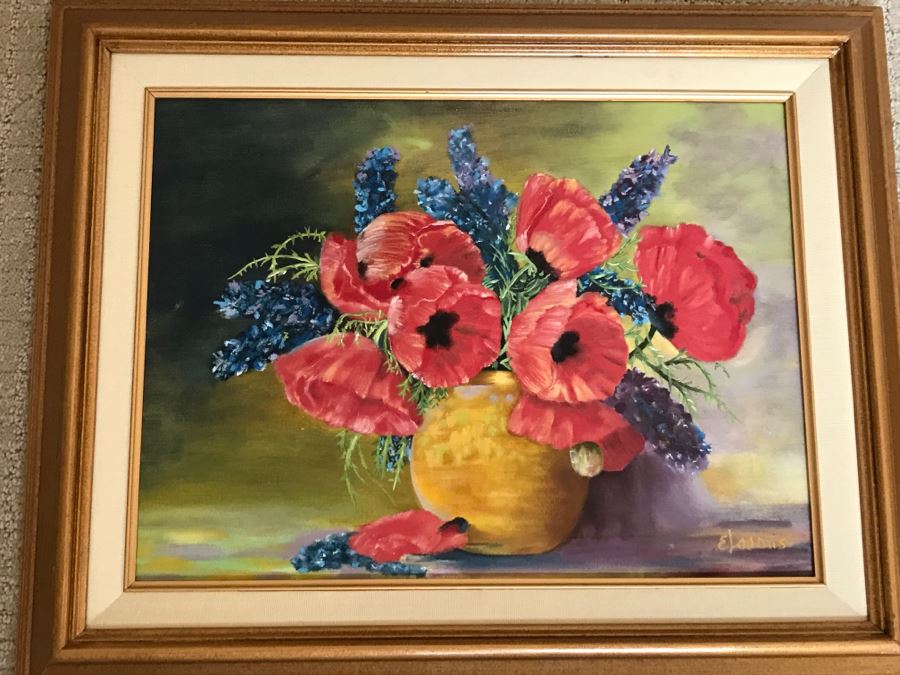 JUST ADDED - Framed Floral Art Print Lot Including Original Painting [Photo 7]
