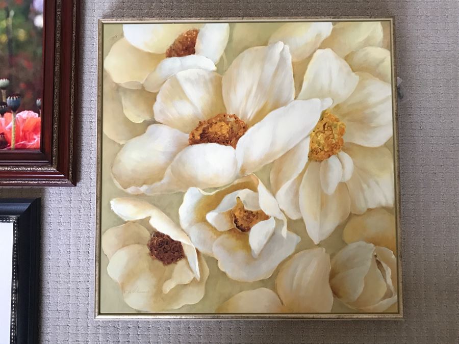 JUST ADDED - Framed Floral Art Print Lot Including Original Painting [Photo 3]