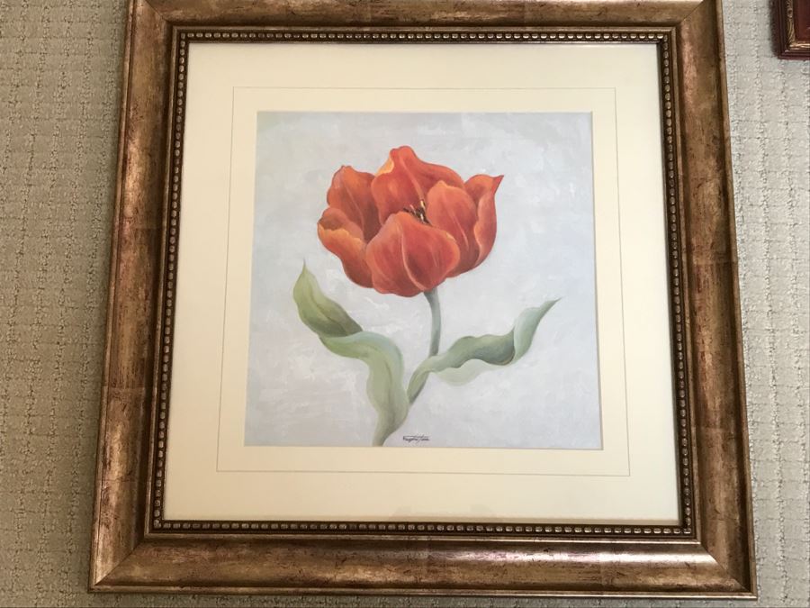 JUST ADDED - Framed Floral Art Print Lot Including Original Painting [Photo 6]