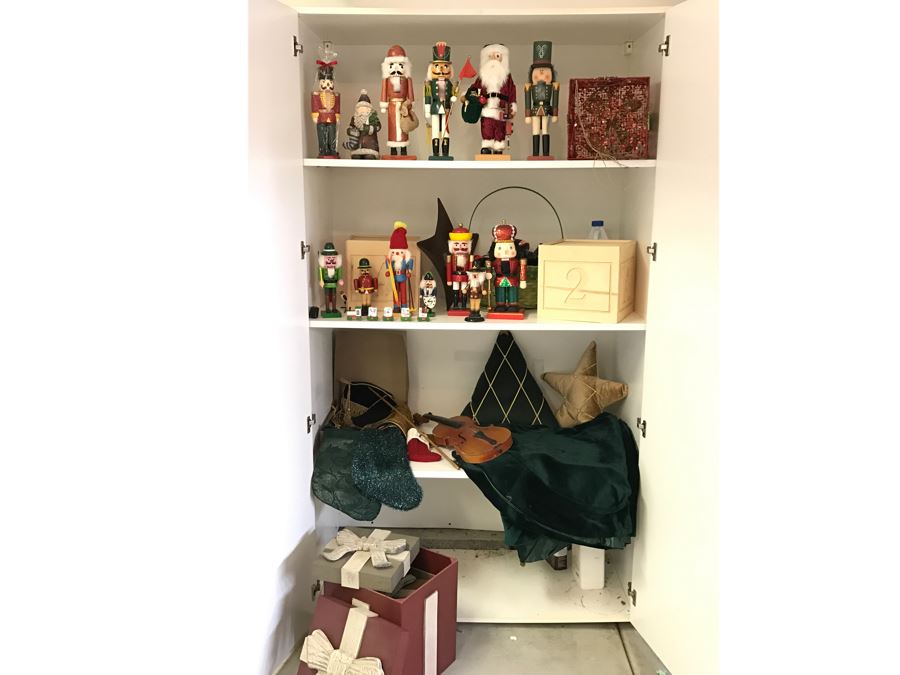 JUST ADDED - Large Home Decor Decoration Lot #3 With Nutcracker Collection And Violin - See Photos [Photo 1]