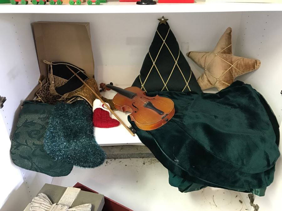 JUST ADDED - Large Home Decor Decoration Lot #3 With Nutcracker Collection And Violin - See Photos [Photo 12]