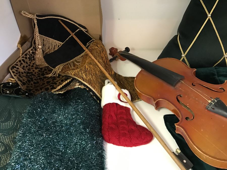 JUST ADDED - Large Home Decor Decoration Lot #3 With Nutcracker Collection And Violin - See Photos [Photo 14]