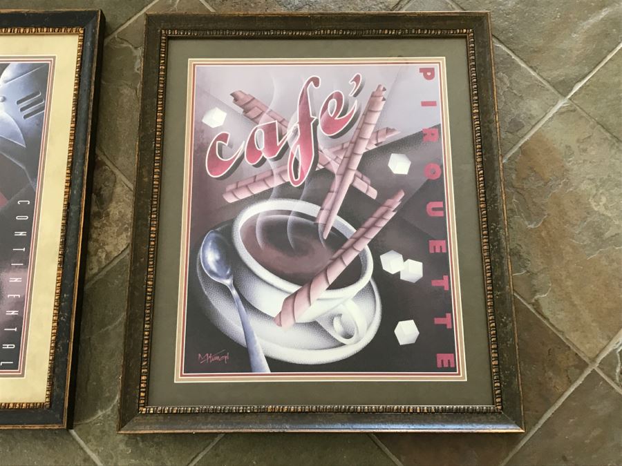 JUST ADDED - Pair Of Framed Cafe Coffee Poster Prints [Photo 2]