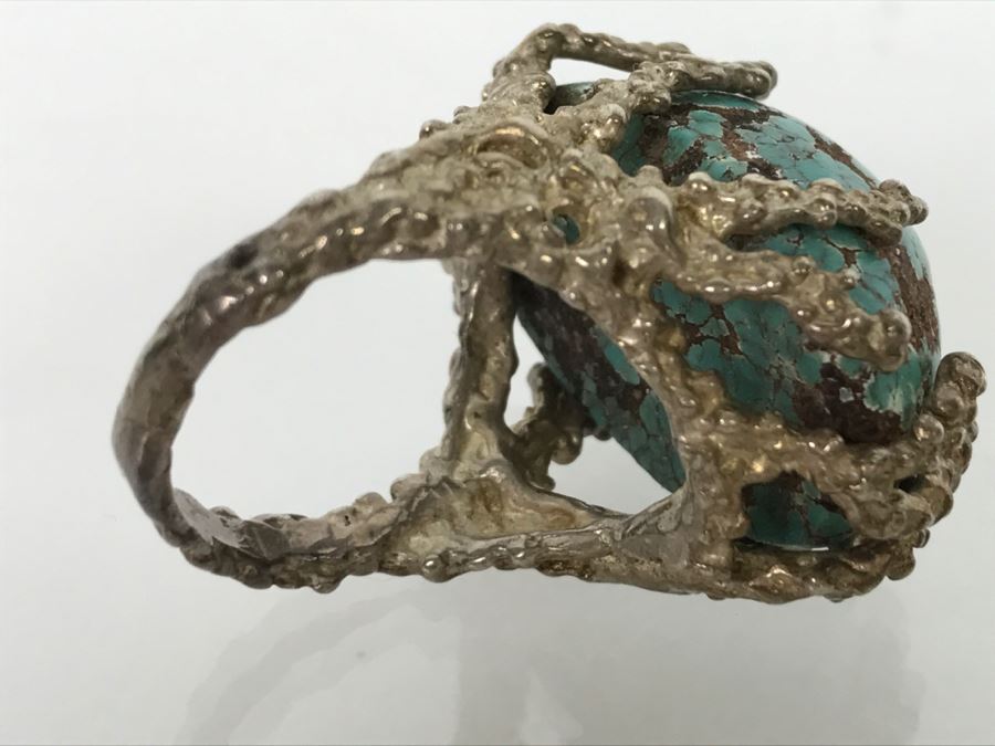Unique Tree Branch Style Turquoise Ring Ring Size 7 3/4 [Photo 11]
