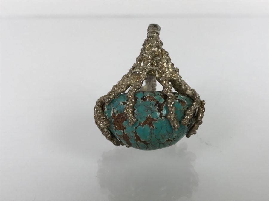 Unique Tree Branch Style Turquoise Ring Ring Size 7 3/4 [Photo 9]