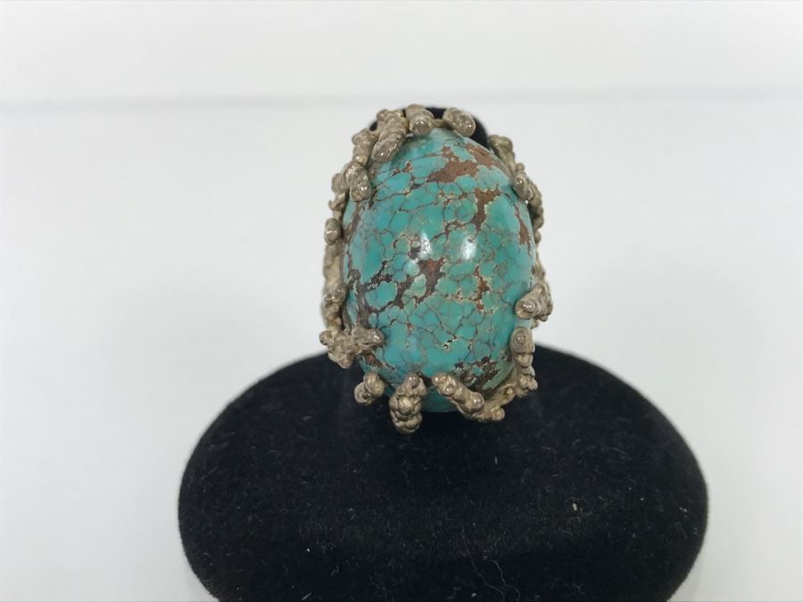 Unique Tree Branch Style Turquoise Ring Ring Size 7 3/4 [Photo 8]