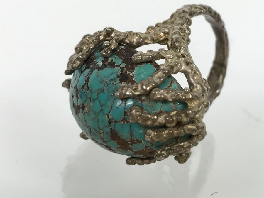 Unique Tree Branch Style Turquoise Ring Ring Size 7 3/4 [Photo 13]
