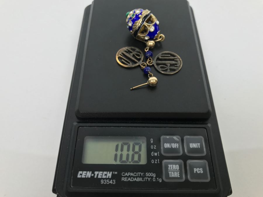 Sterling Silver Enamel Egg Pendant And Pair Of Sterling Silver Earrings 10.8g [Photo 10]