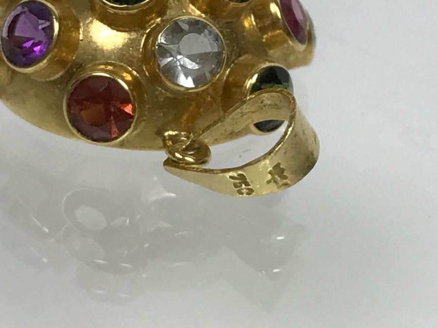 18K Yellow Gold Mult-Stone Pendant And Earring Set With Garnet, Tourmaline, Citrine, Amethyst And Aquamarine 7.7g FMV $500 [Photo 14]