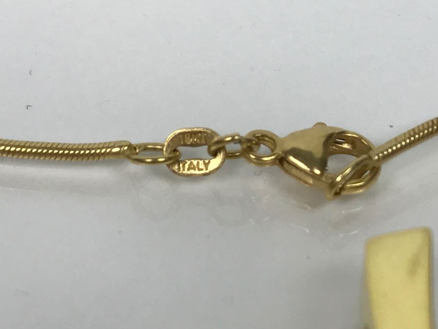 18K Yellow Gold 1.5Ct Tourmaline, .75Ct Tanzanite, .2Ct Diamond Pendant With 18K Yellow Gold Chain 17.1g FMV $1,500 [Photo 9]