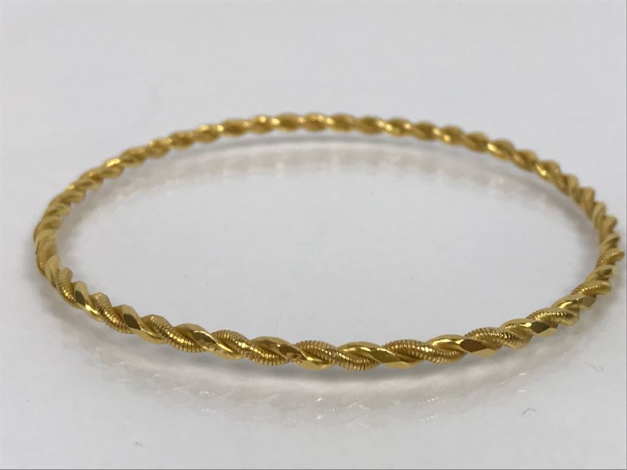 22K Yellow Gold Twisted Gold Bangle 11.7g FMV $795 [Photo 2]
