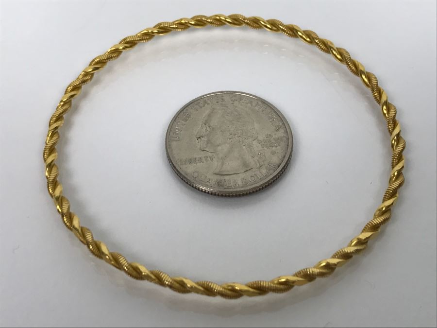 22K Yellow Gold Twisted Gold Bangle 11.7g FMV $795 [Photo 3]
