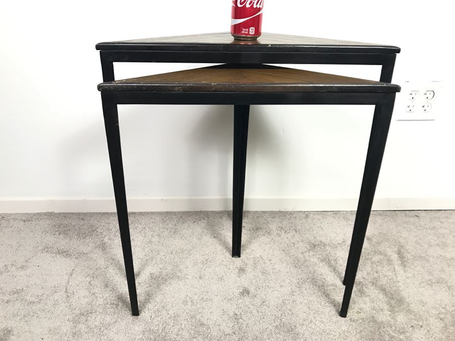 Pair Of Mid-Century Corner Nesting Tables [Photo 2]