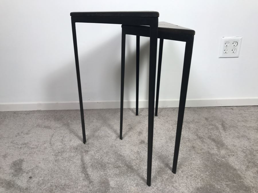 Pair Of Mid-Century Corner Nesting Tables [Photo 5]