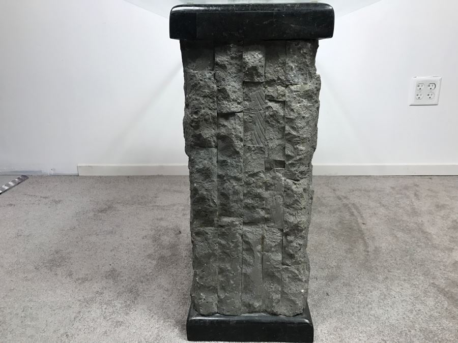 Veneer Stone And Marble Console Sofa Table With Glass Top [Photo 12]