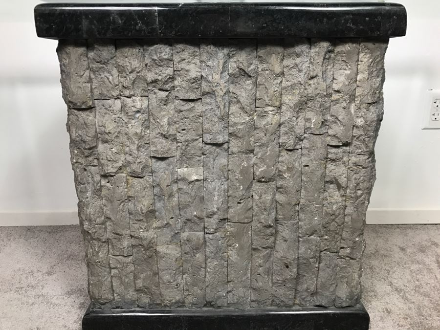 Veneer Stone And Marble Console Sofa Table With Glass Top [Photo 8]