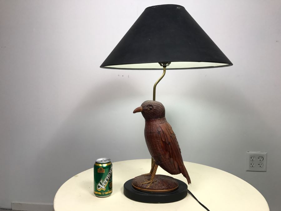 Designer Detailed Wicker Handmade Bird Lamp [Photo 4]