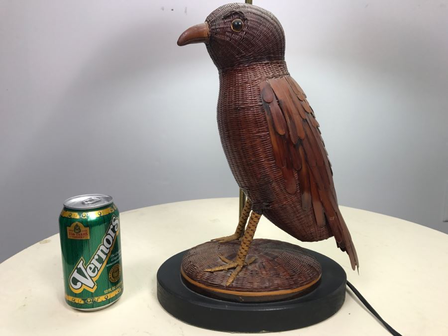 Designer Detailed Wicker Handmade Bird Lamp [Photo 5]