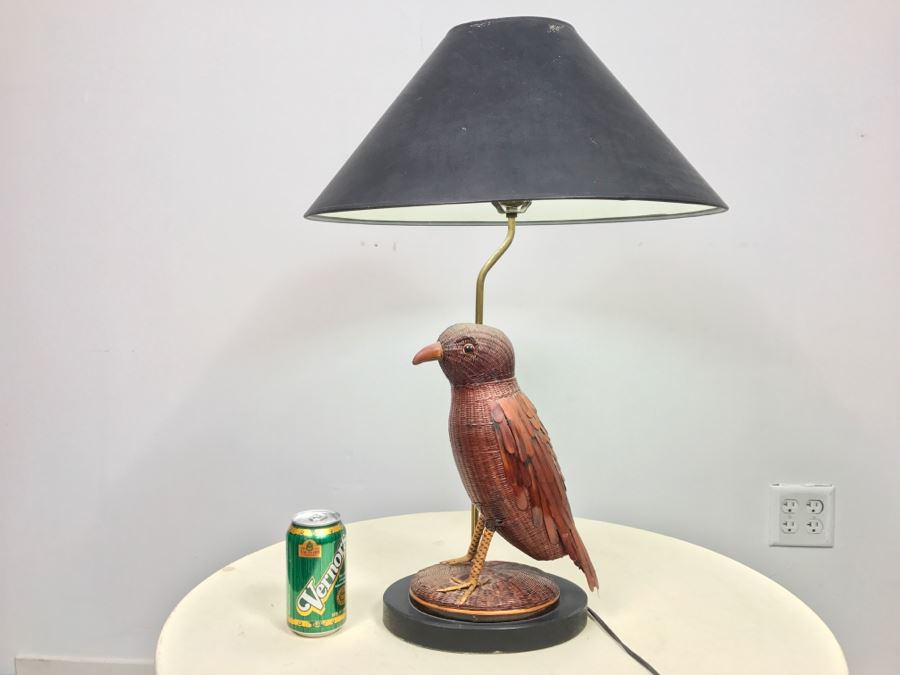 Designer Detailed Wicker Handmade Bird Lamp