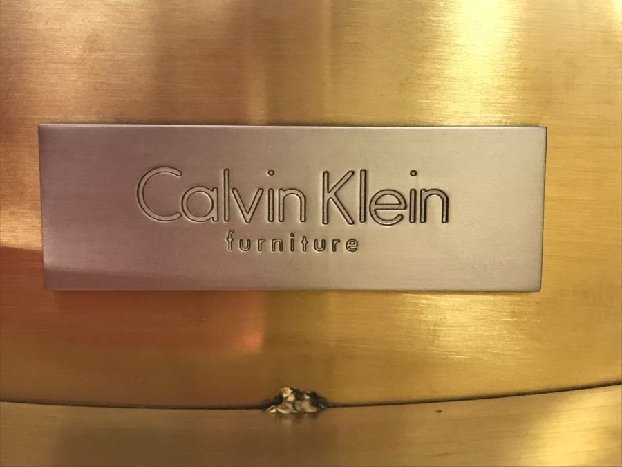 Calvin Klein Furniture Brass Glass Top Round Coffee Table [Photo 3]