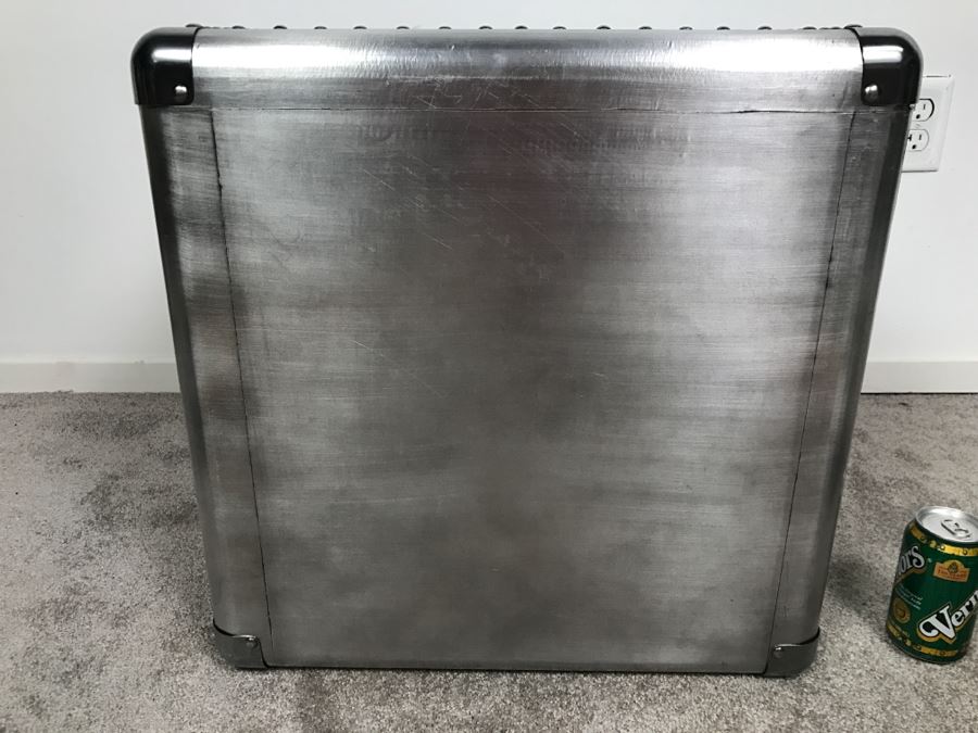 Aviator Aviation Style Riveted Side Table Faux Metal Finish [Photo 7]