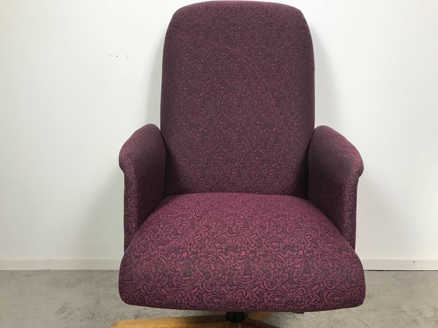 Purple Office Armchair On Casters [Photo 3]