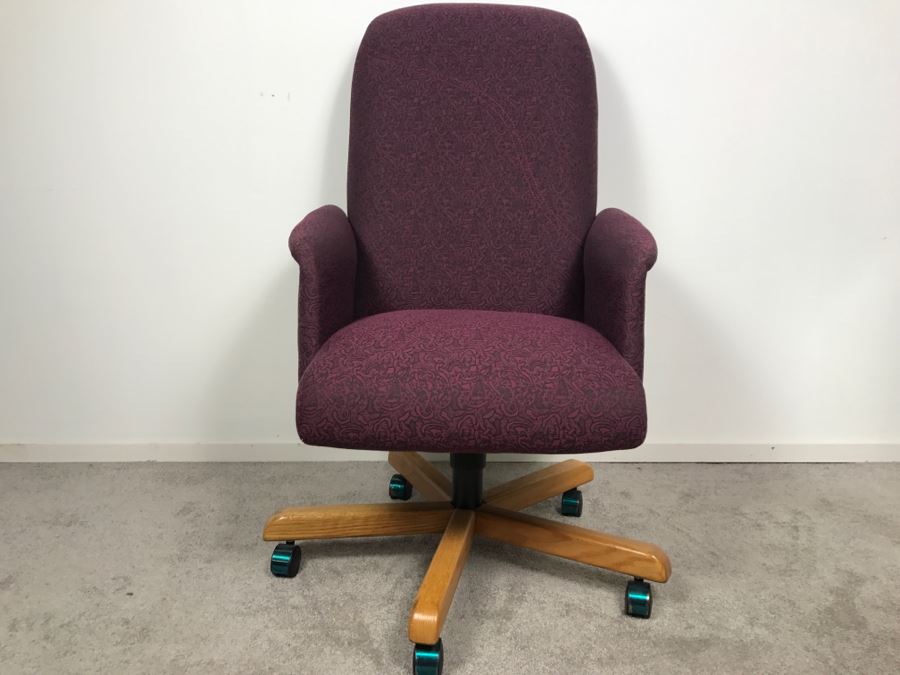 Purple Office Armchair On Casters [Photo 2]