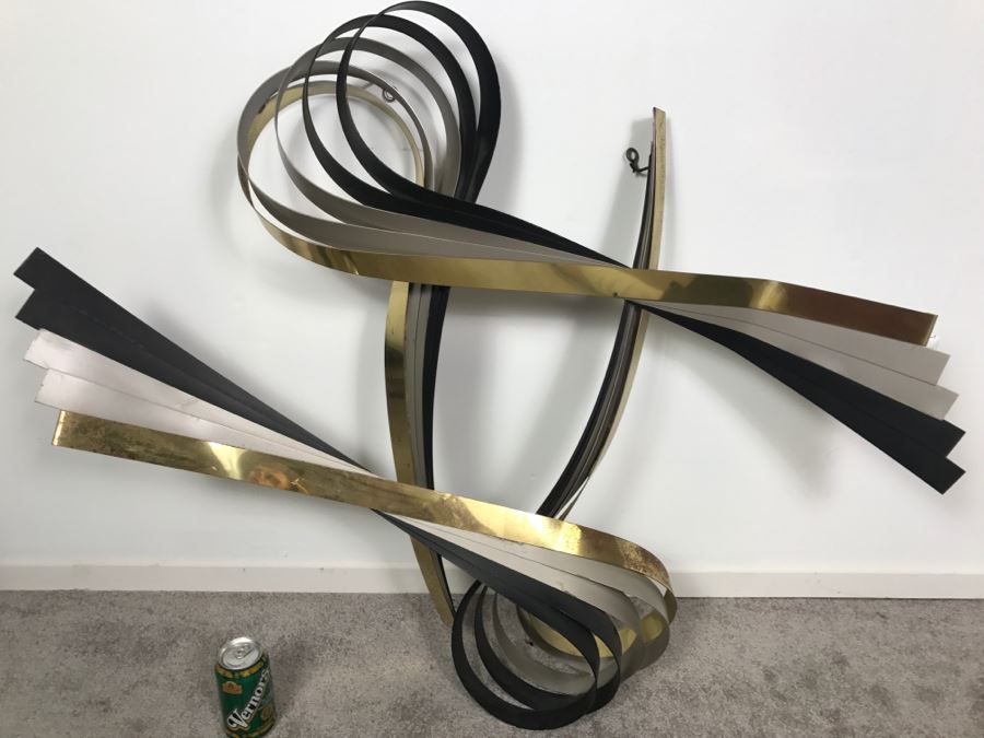 Vintage 1972 Signed Curtis Jere Wall-Mounted Brass And Steel Sculpture Estimate $1,800 [Photo 6]