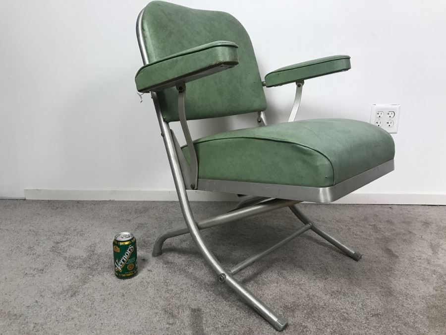 Rare Folding Chair Designed By Warren McArthur For Mayfair Co With Original Labels And Chrysler Corporation Label Estimate $400