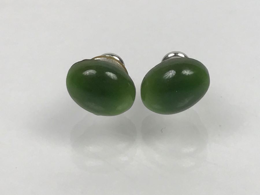 Gold Plated Nephrite Jade Bracelet And Earrings [Photo 9]