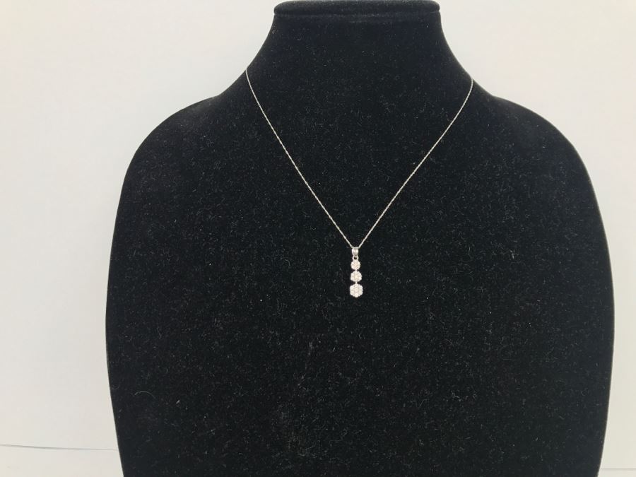 10K White Gold Diamond Pendant With Chain 2.1g 0.5Cttw I-1 H-J [Photo 3]