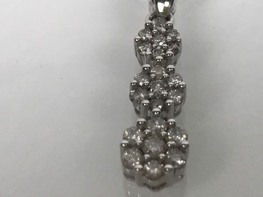 10K White Gold Diamond Pendant With Chain 2.1g 0.5Cttw I-1 H-J [Photo 7]