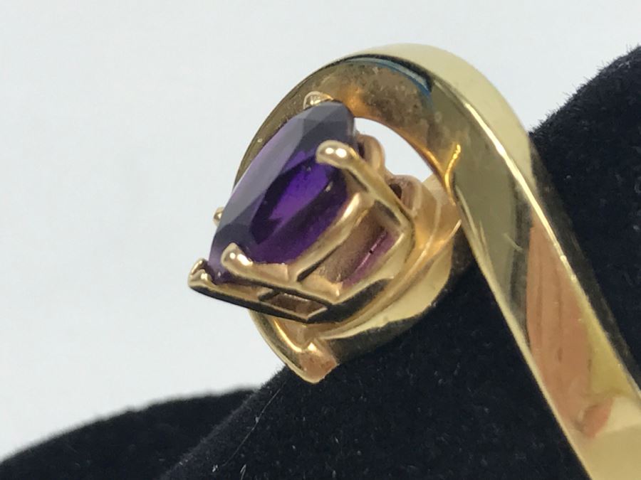 14K Yellow Gold Amethyst Custom Ring 9.3g FMV $450 Ring Size 7 [Photo 7]